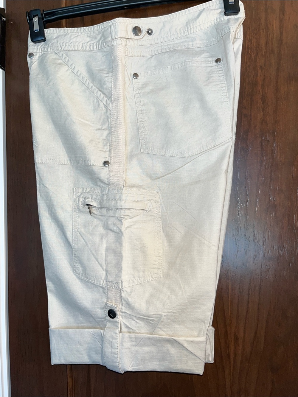 Danskin Now Cream Cargo Bermuda Shorts with Pocket Details